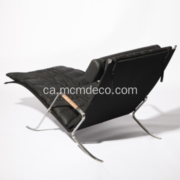 Chaise Lounge moderna de negre